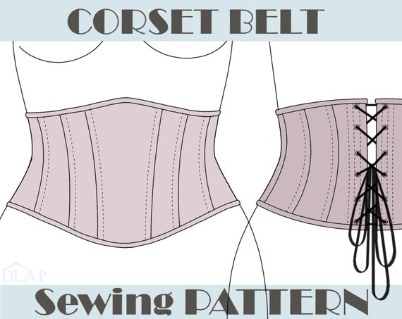 CORSET PATTERN Underbust Belt. S M and L size. Instant