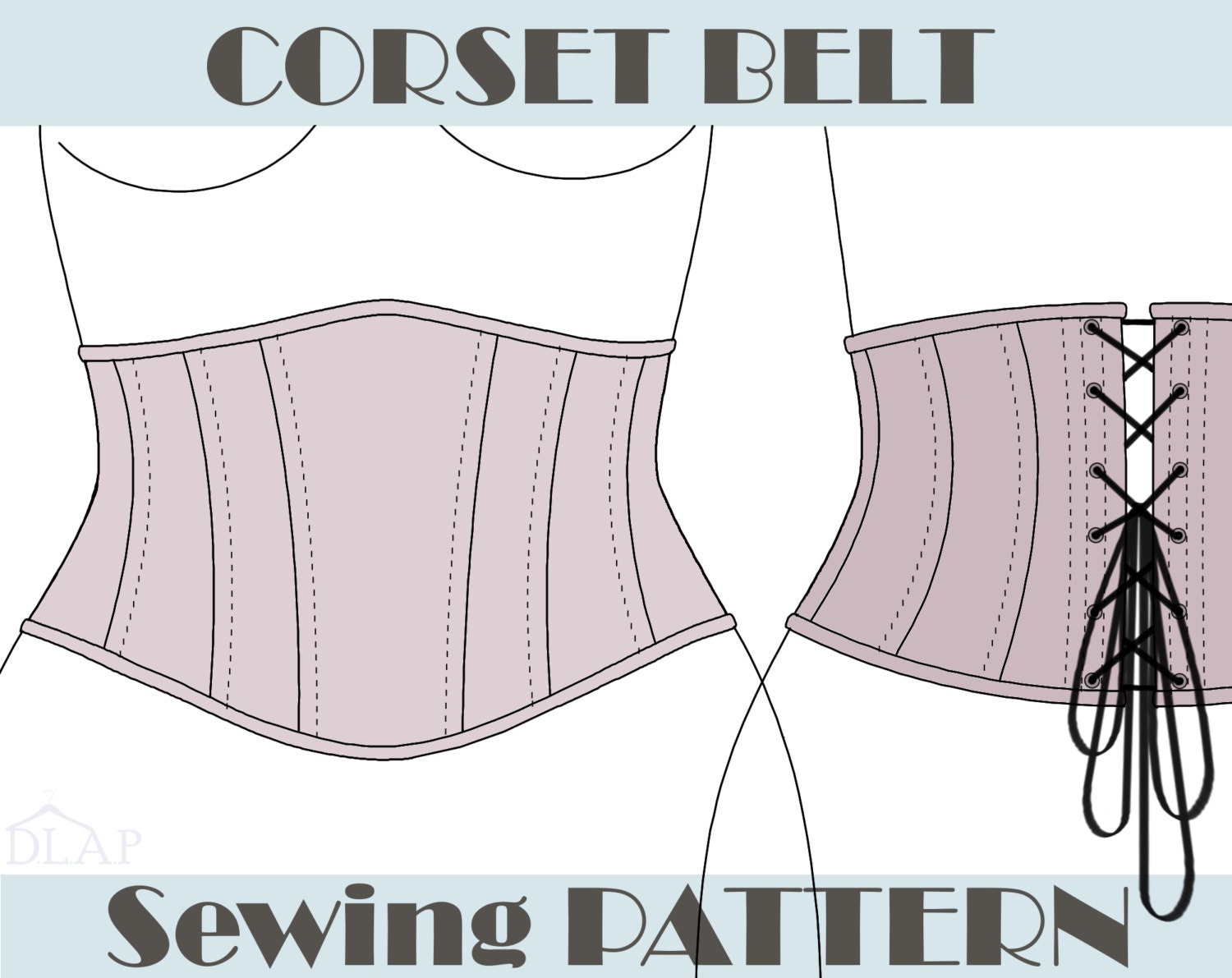 Corset Pattern Underbust Belt S M And L Size Instant 