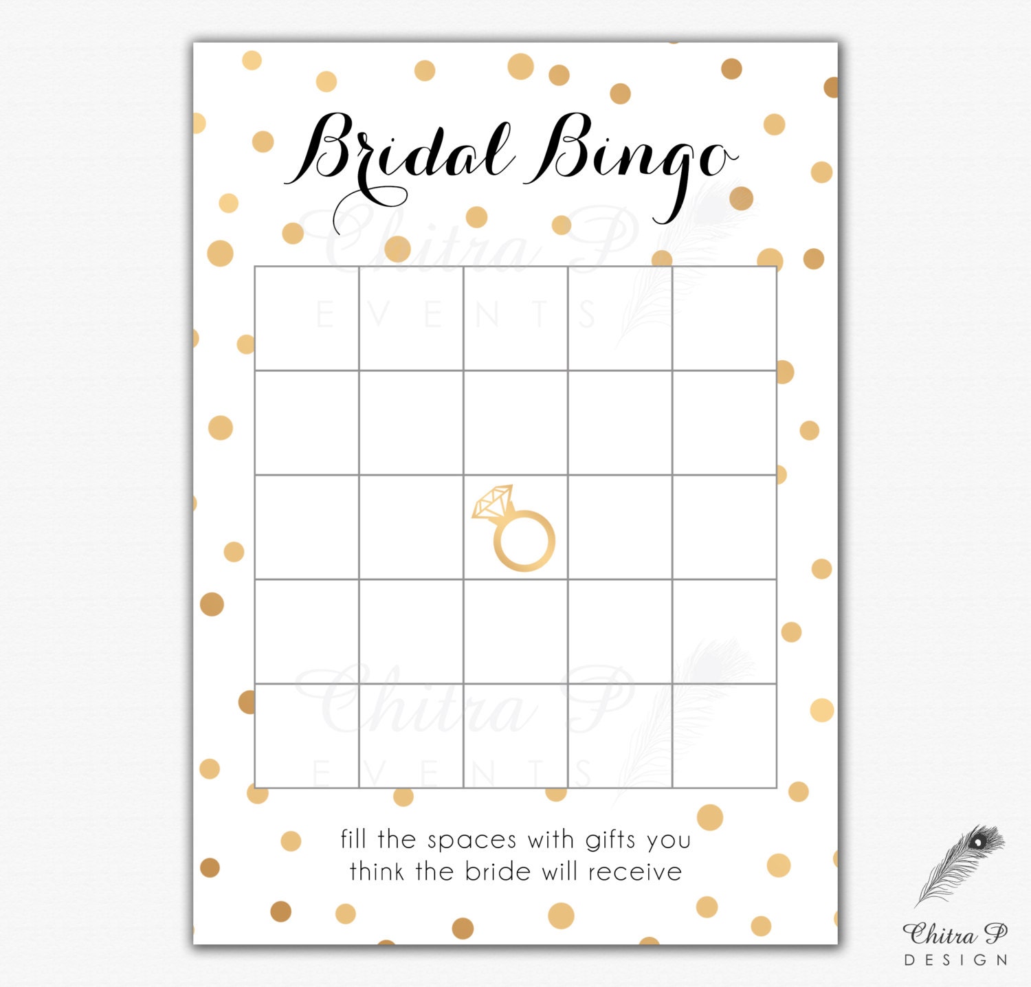 Wedding Shower Bingo Cards