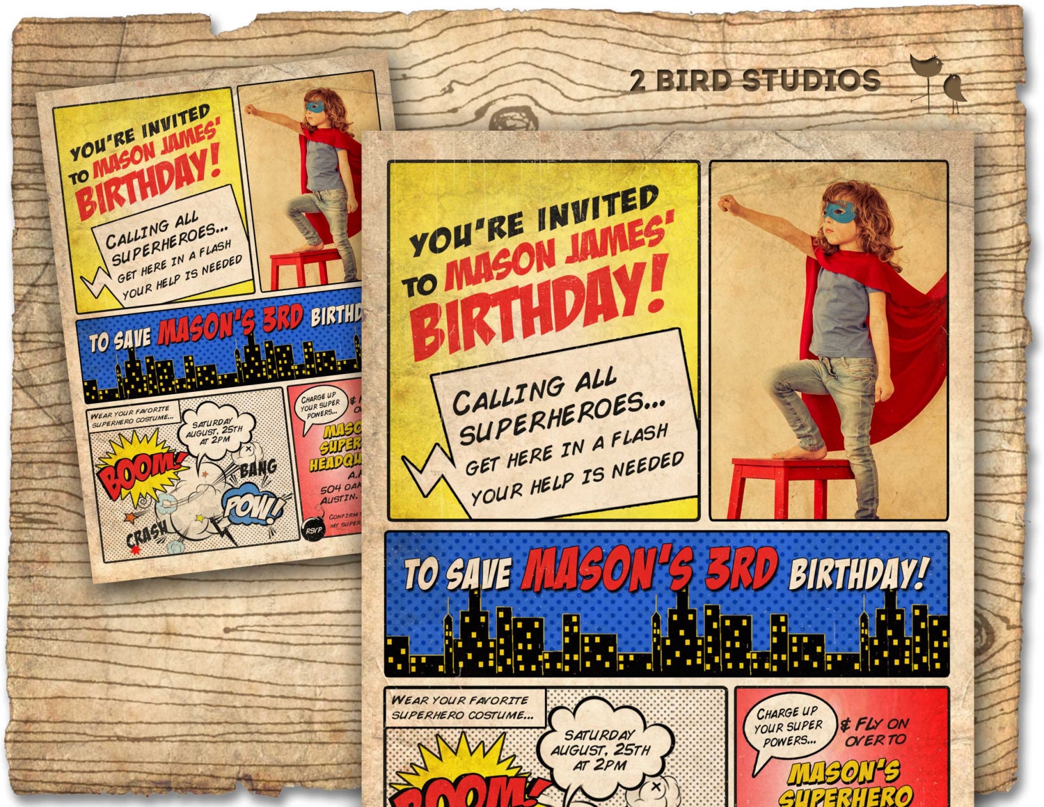 superhero birthday invite