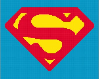WRITTEN NO GRAPH-Superman afghan pattern