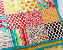 Popular items for bright baby quilt on Etsy