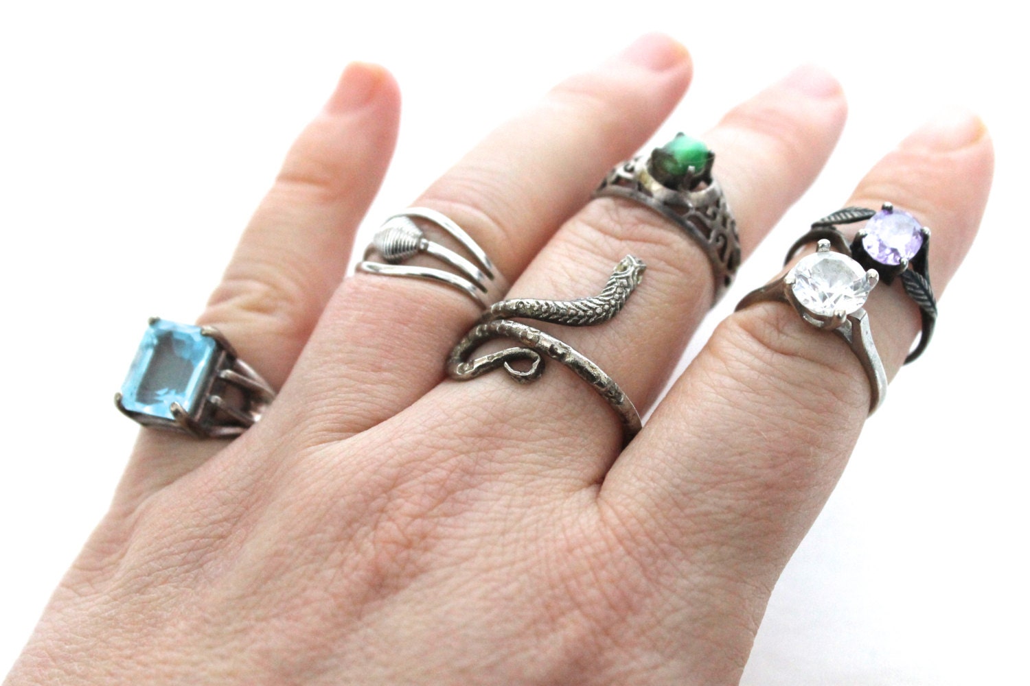 Vintage Lot of Rings Costume Jewelry Retro by MidwestAtticTreasure