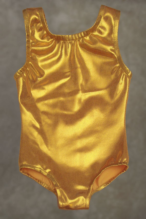 Gymnastics Leotards Dance Costumes Yellow Gold by Eastsidelights