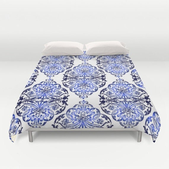Blue Pattern Duvet Cover King Size Bed cover King Duvet Queen