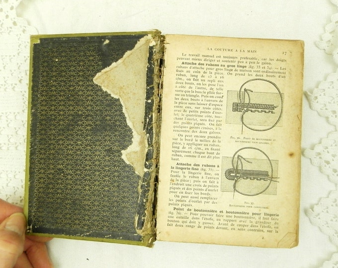 Antique French Sewing Crafts Book Embroidery Needle Work Tapestry, Knitting, Crochet, Macramé, Lace Making Craft Manuel, Country Decor