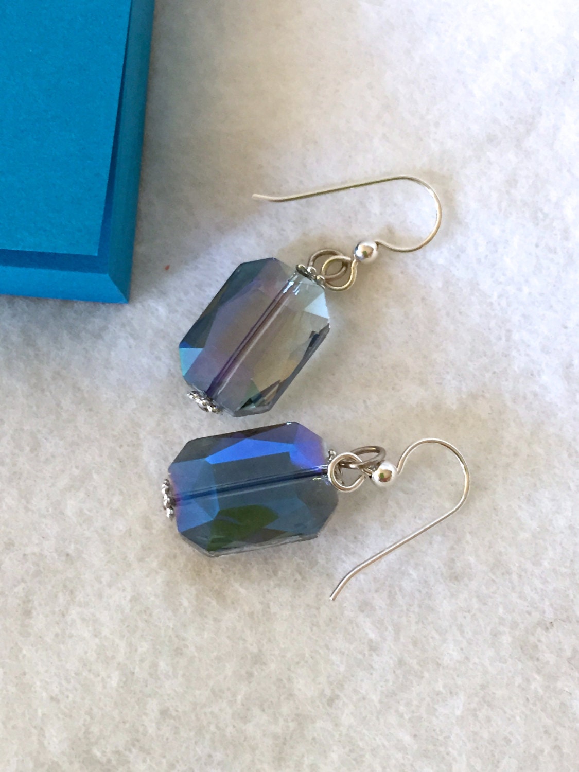 Sky Blue Crystal Earrings Crystal Earrings Blue Earrings