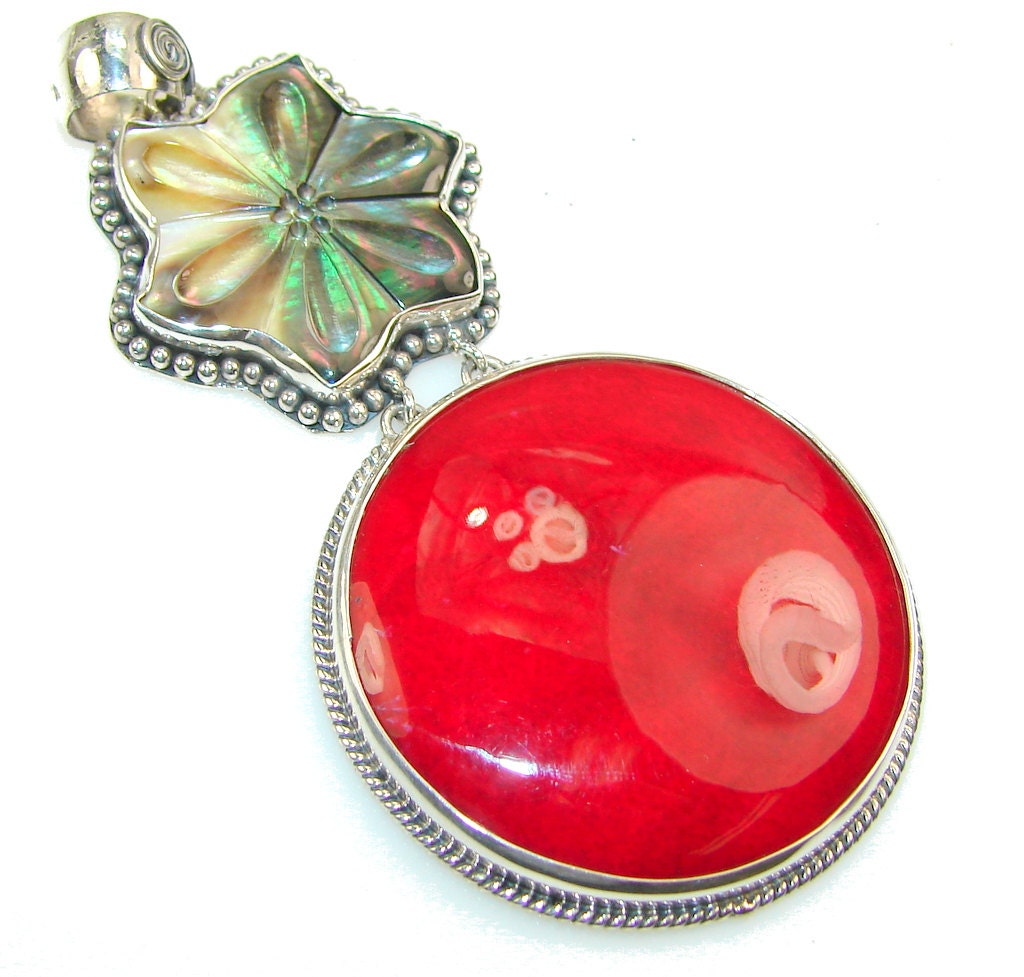 Fossilized Coral Blister Pearl Sterling Silver by SilverRushStyle