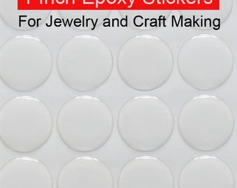 Set of - 60 Epoxy Dots- 25mm 1" Epoxy Stickers for bottle caps- Hairbow center-resin- US Seller