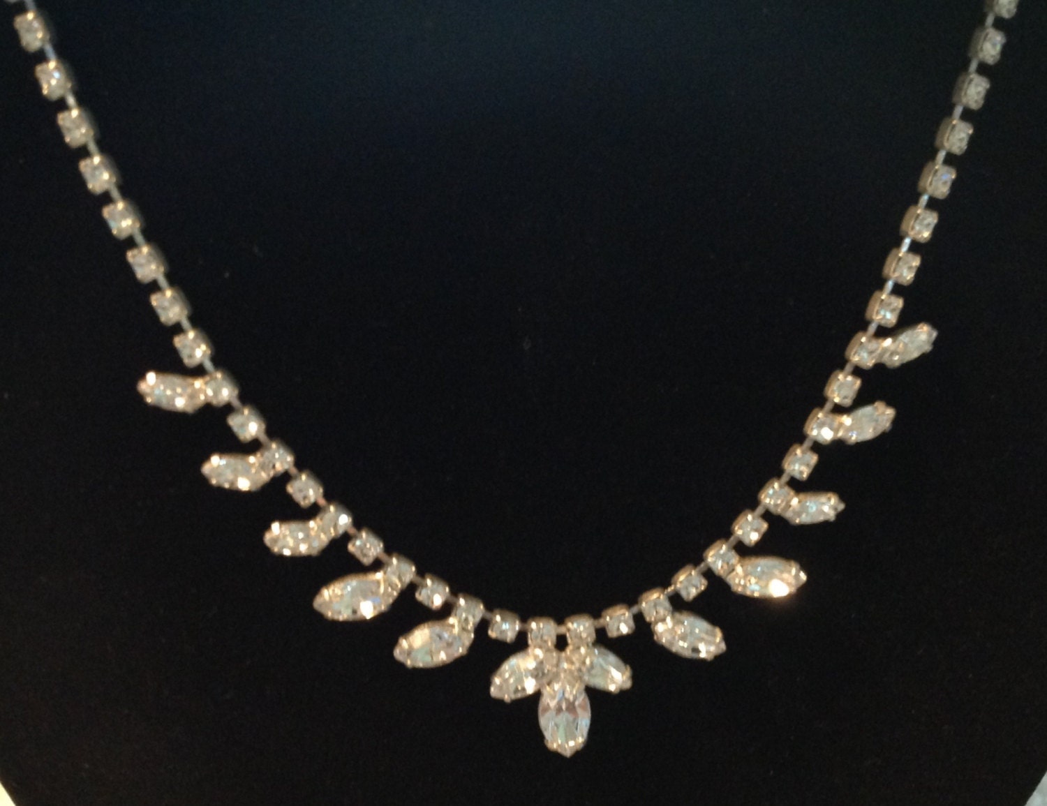 Vintage Marquise Rhinestone Necklace