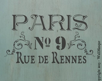 Paris Rue de Rennes Stencil