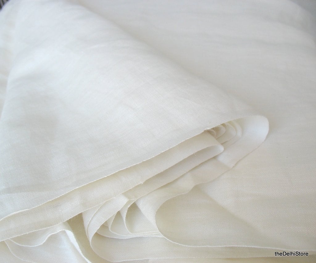 Off White / Creamy White Linen Fabric Yardage / by ...
