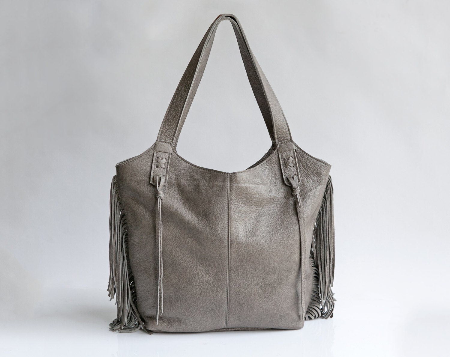 SALE Gray Leather Tote Soft Leather Bag EveryDay Bag