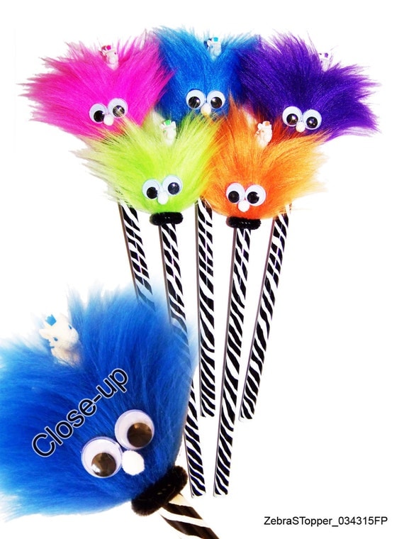 5 Fuzzy Pencils A Smile With A Twist Zebra S