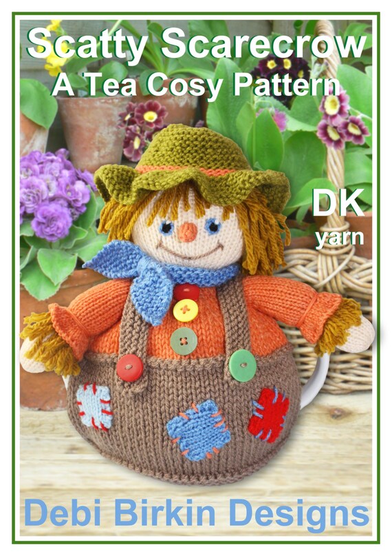 scarecrow knitting pattern tea cosy teacozy cozy cosies PDF