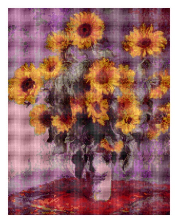 Sunflowers Counted Cross Stitch KIT by TheArtofCrossStitch