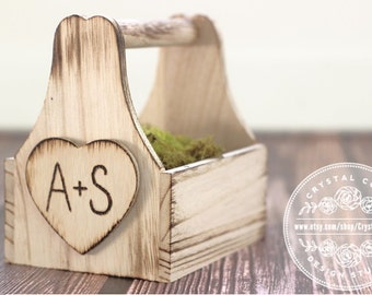 Rustic Flower Girl Basket, Rustic Wedding, Engraved Basket, Personalized Basket, Small Flower Girl Basket