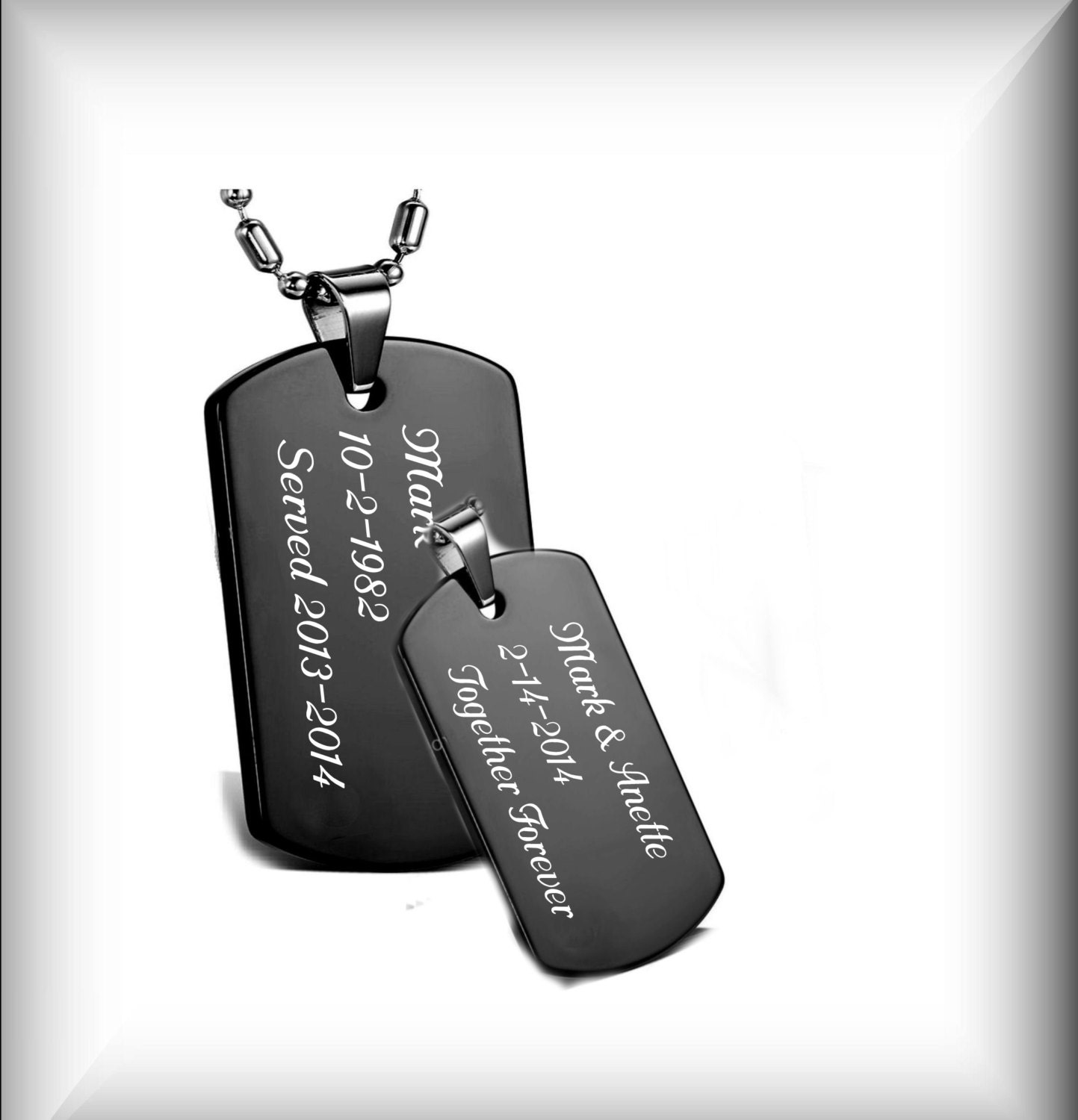 Black Dog Tag Custom Dog Tag Stainless Steel Black Dog Tag