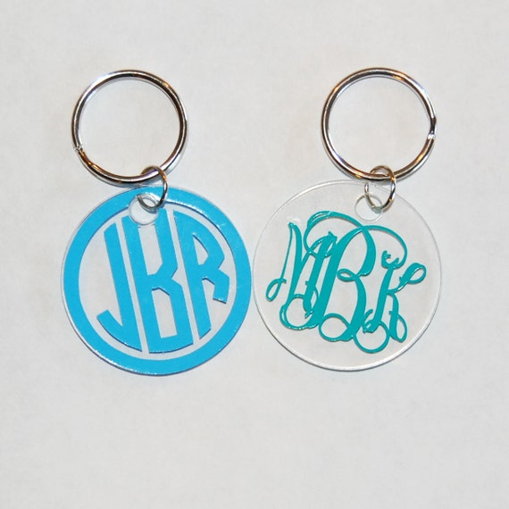 Monogrammed Keychain by HintOfCharm on Etsy