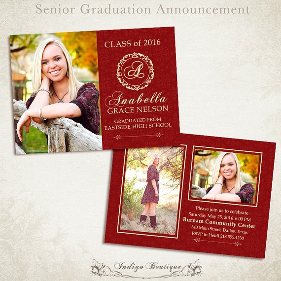 Senior Graduation Announcement Template For Photographers 006 Graduation Photo Announcements Templates