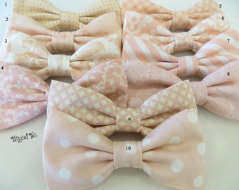 Mismatched Blush Bow Tie, Blush Mismatched Wedding Bow Ties, Mismatched Coordinating Custom Wedding Bow Ties, Blush Bow Ties, Petal Bow Tie