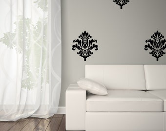 Damask Decals Wall Art - Damask Wall Decal - Vinyl Damask 0038