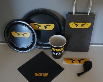 Lego Inspired Ninjago - Birthday Party Vinyl Sticker Supplies - DIY Birthday Party