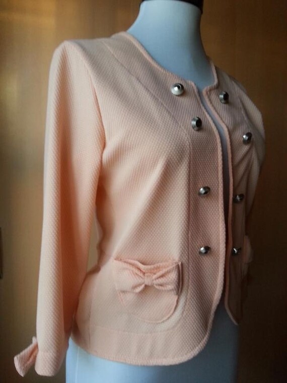 Items similar to Vintage salmon pink Jacket Bolero for Women small size