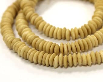 100 Pcs Bone Beads, Ivory Cream Bone Spacer Beads, Natural Bone Bead Strand, Tribal Beads, Ethnic Beads, BULK Bone Beads - BD6C