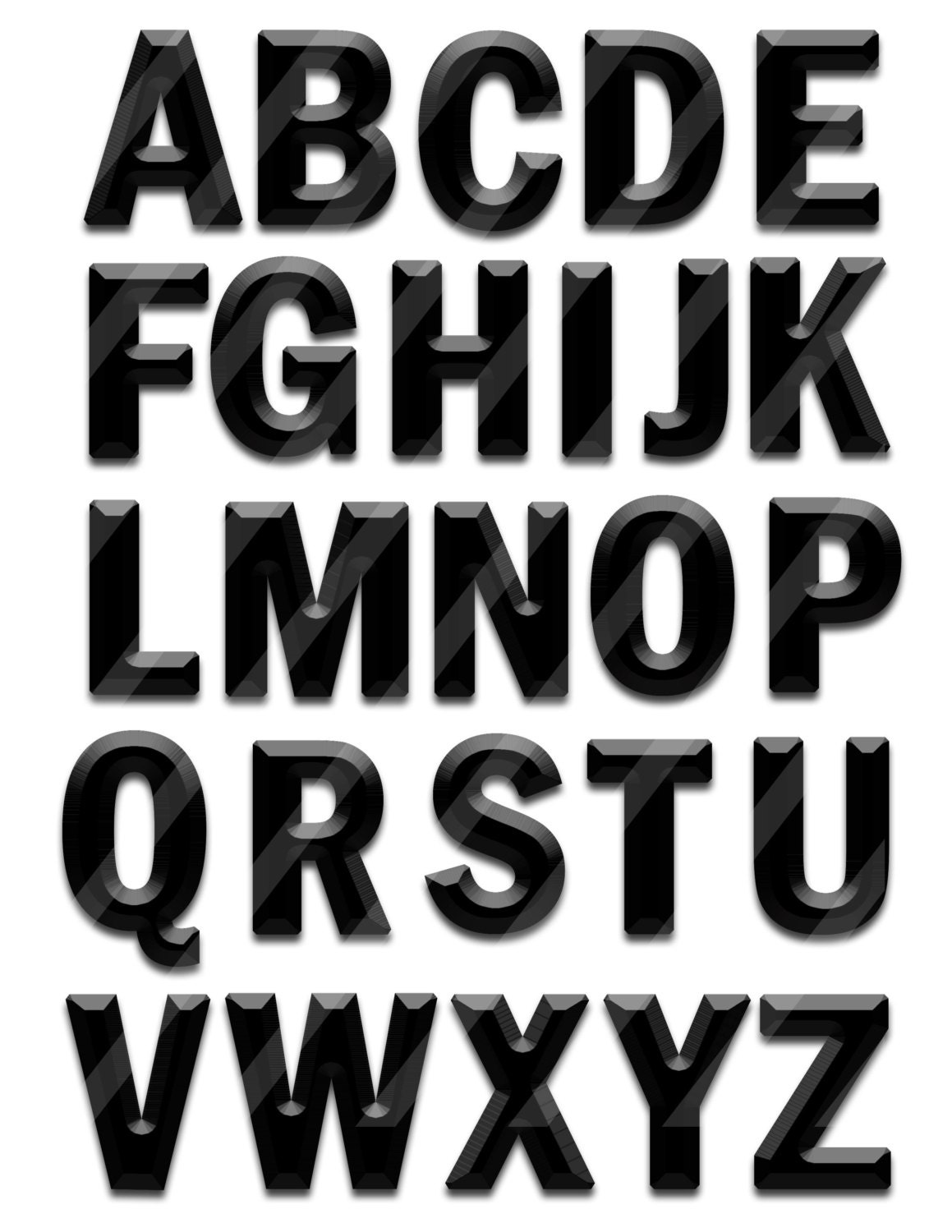 black digital alphabet clipart digital scrapbooking alphabet