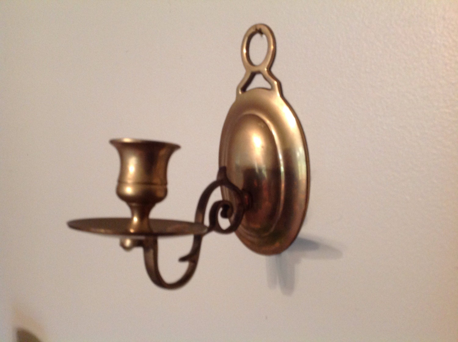 Vintage Decorative Brass Wall Sconce andle by MichellesHouse