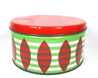 Small Red Decorative Box With Lid Cookie Tin Old Metal Box Round Biscuit Tin Gift Box Large