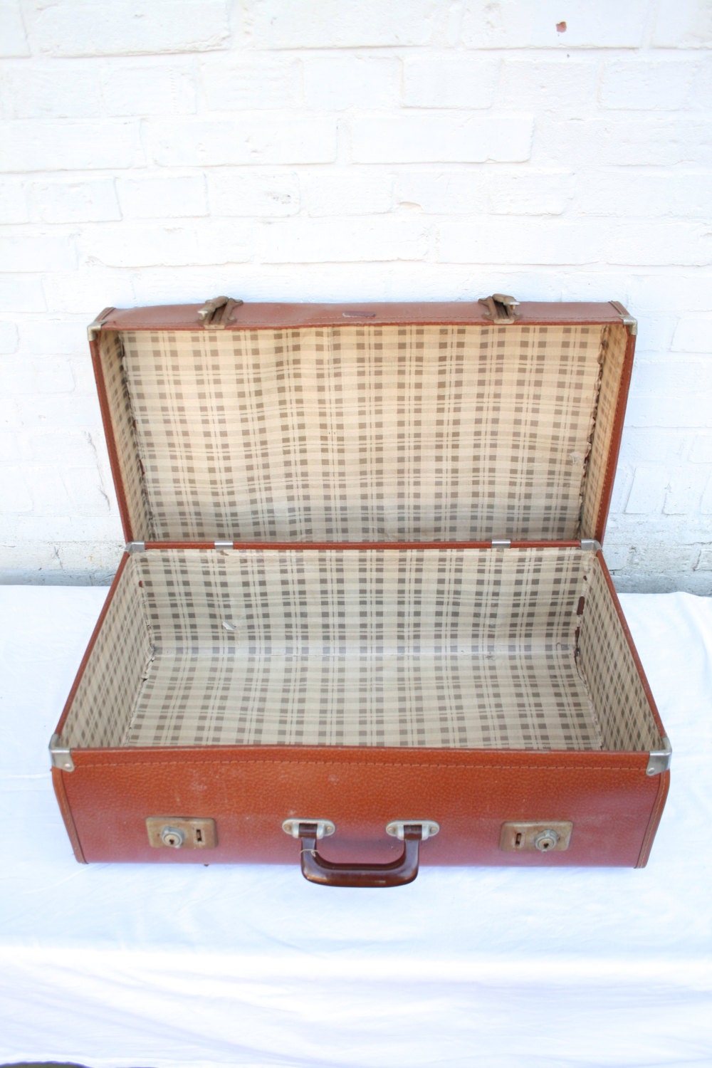 Old Cardboard Suitcase Vintage Made in England Decorative