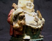 Vintage Ceramic Plaster Cast Jovial Laughing Buddha Traveling Monk Figurine