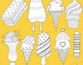 80% OFF SALE ice cream popsicle digital stamp commercial use, vector graphics, digital stamp, digital images - DS311