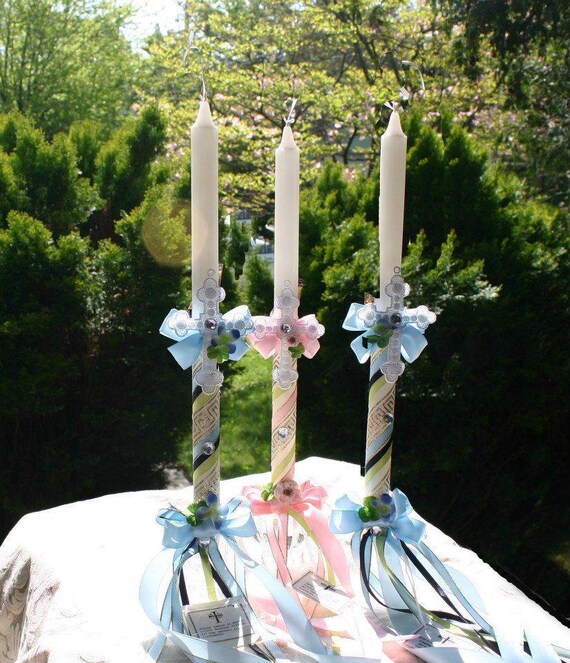 Greek Orthodox Easter Candle with Venise Cross