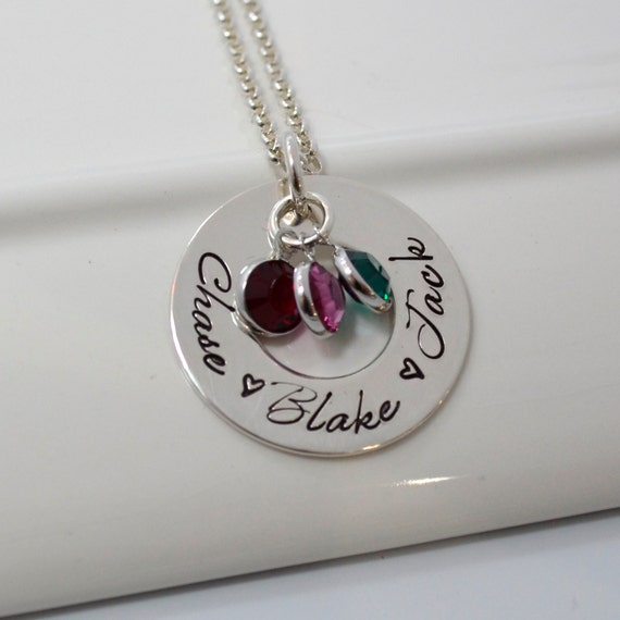 Mother's Personalized Jewerly Hand Stamped by DesignMeJewelry