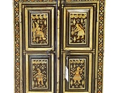 Vintage Antique Cabinet painted horses eclectic India traditional Furniture mughal art