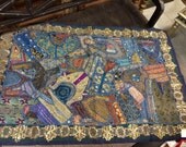 Indian sari Tapestry Blue Wall Hanging Bedroom Decor Wall Art vintage patchwork handmade