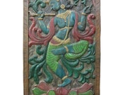 India Decorative Panel Dancing Krishna Hand Carved Door Wall Panels India 72" X 36"
