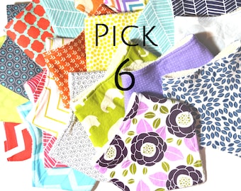 Pick ANY 6 Bandana Bibs | Baby Boy Bibs or Baby Girl Bibs or Gender Neutral Bibs | Choose 6 Bibs | Baby Shower Gift