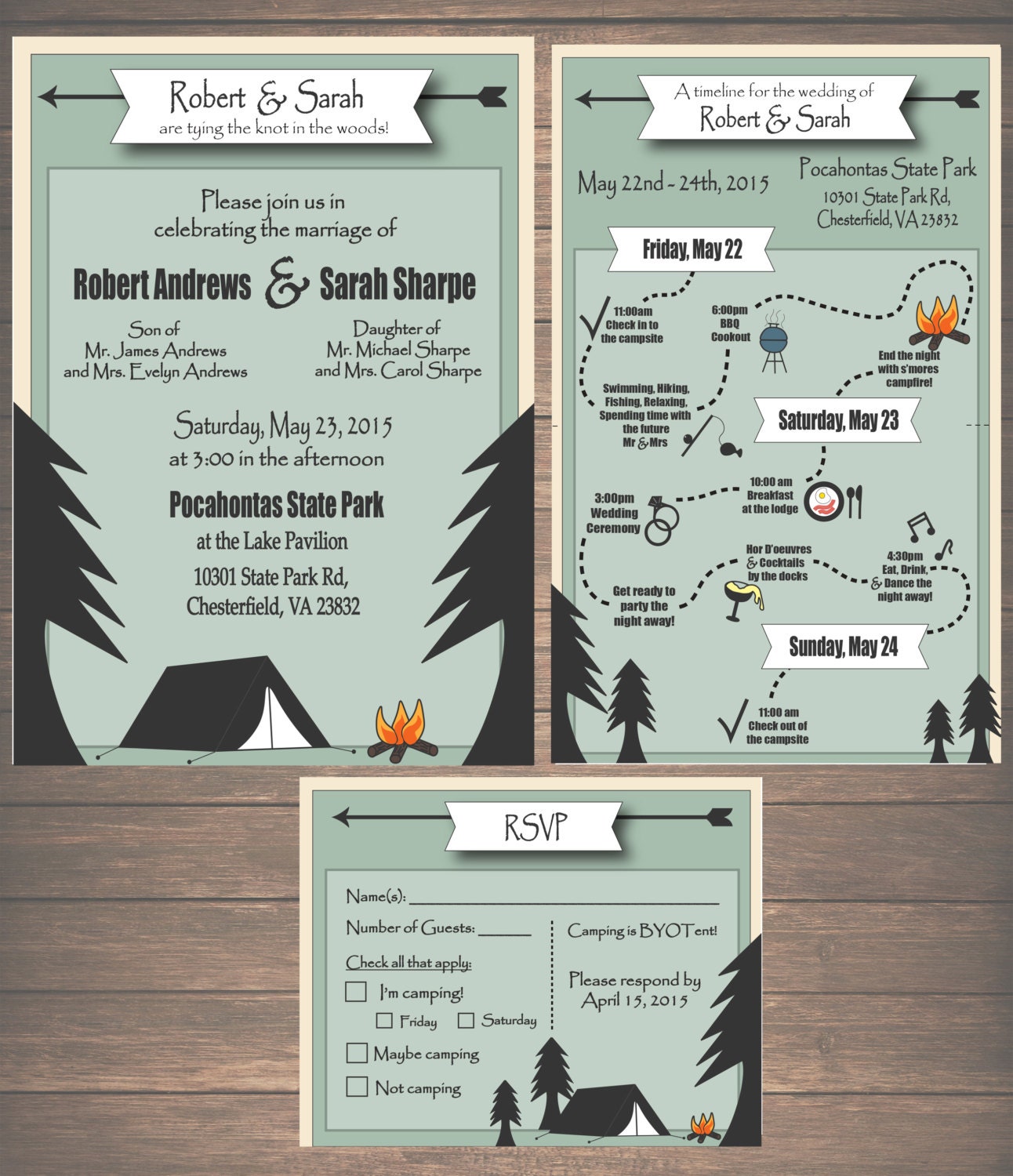 Camping Wedding Invitations 3