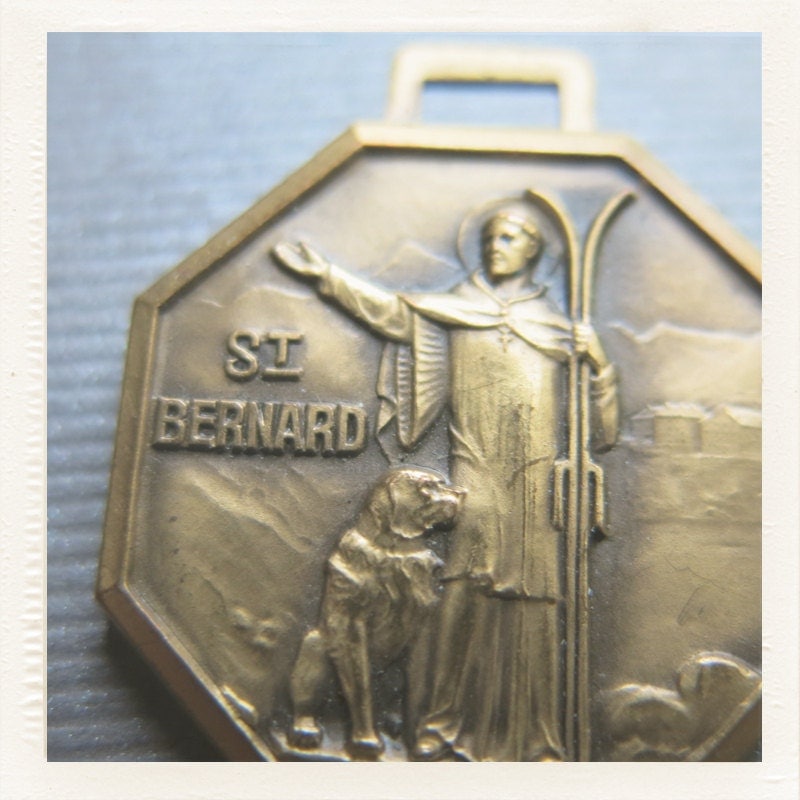 Antique large Religious St Bernard of Menthon Medal St