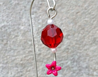 Miniature Fairy Garden Hummingbird Feeder - Red Round