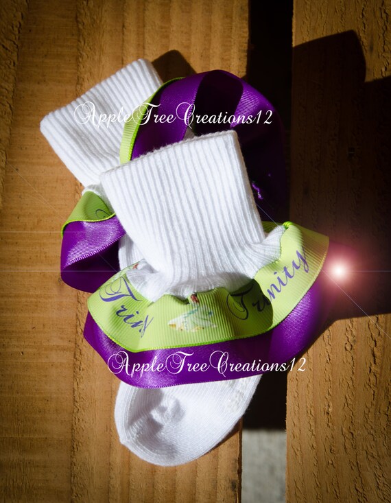 Ribbon ruffle ribbon socks by AppleTreeCreations12 on Etsy