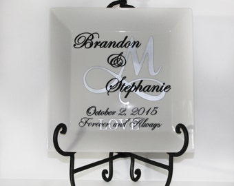 Personalized Dinner Plate - Wedding Date - House Warming - Thank You- Shower - Gift - Keepsake - Memories - Couple - Monogrammed - Custom
