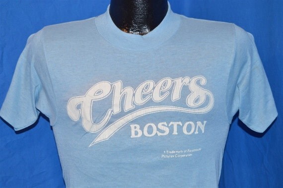 80s Cheers Boston TV Show Light Blue Vintage t-shirt Small