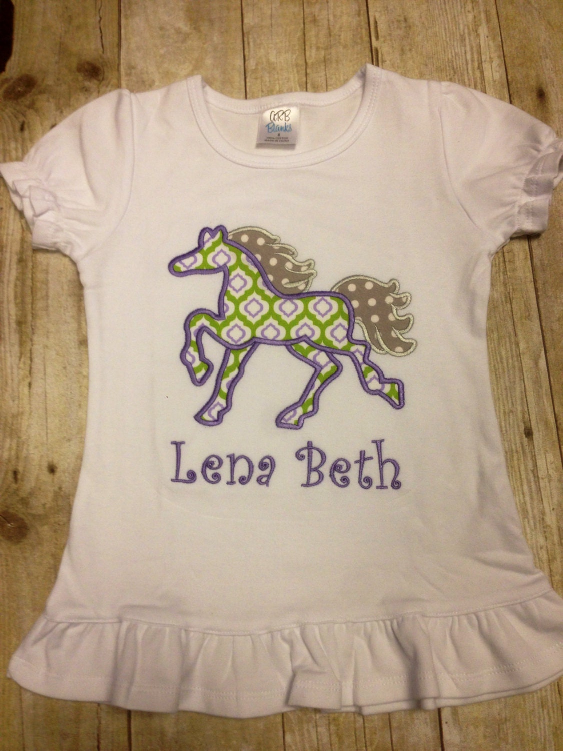 Personalized Girls Horse Shirt/Horse Birthday by KidsKuteKreations