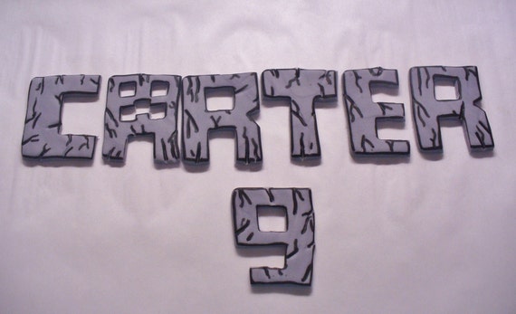 minecraft font edible fondant letters and numbers cake topper