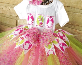 Easter Bunny Tutu Ready2Ship baby's first Easter, Easter tutu, photo shoot, pageant wear, birthday, special occassion,baby shower gift